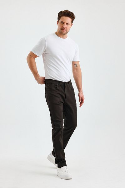 WKM Men's Regular Fit Regular Fit Wide Leg High Waist Casual Jean Denim Jeans