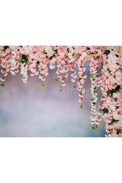 Minimalisfy Dushes of Blossoms: Floral Arka Plan, 200x150cm, Stüdyo Fonu