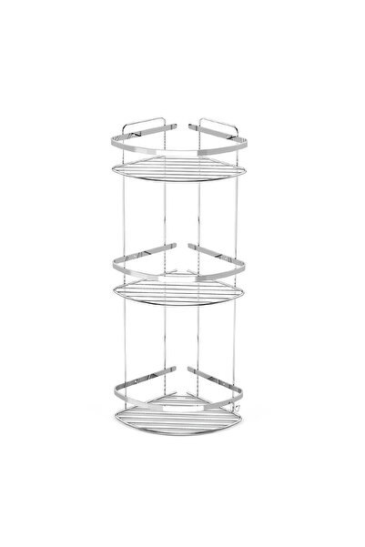 Zethome Paslanmaz Duvara Monte 3 Lü Banyo Düzenleyici Şampuanlık Duş Rafı