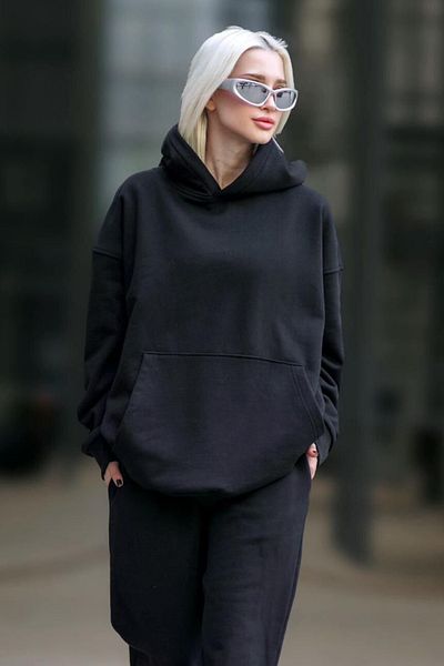 BayBayan Hanorac oversize pentru femei, cu buzunar cangur