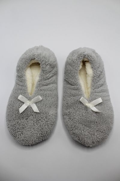 fluffy Booties Γυναικείες παντόφλες - Πτυσσόμενη τσάντα, φορητά παπούτσια για το σπίτι, αντιολισθητική σόλα χωρίς ήχο