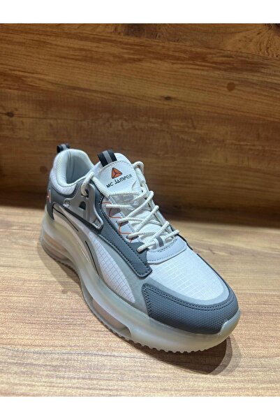 MC Jamper Erkek Beyaz Gri Şeffaf Çift Tabanlı Spor Ayakkbı