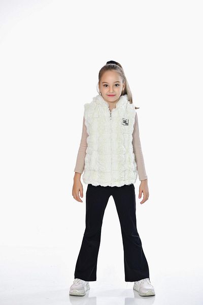 Kamex Bubble Plush Coat Vest Lined Inside Girl