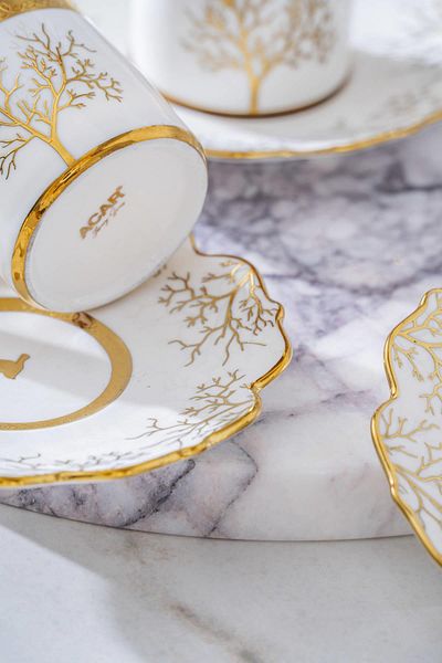 ACAR Kieran Gold Coffee Cup Set for 6 People - 90 ml