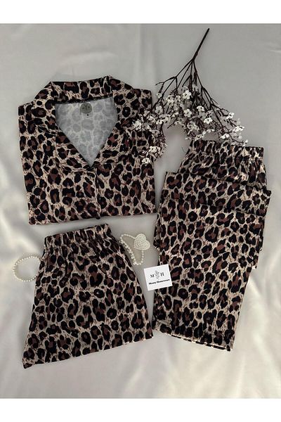 MH Moony Homewears Комплект пижама Der Pard от пениран памук от 3 части