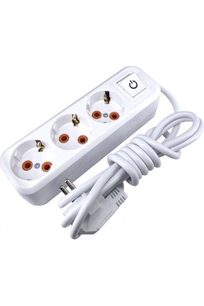 Genel Markalar 3 Lü 2 Metre Topraklı Grup Priz Anahtarlı