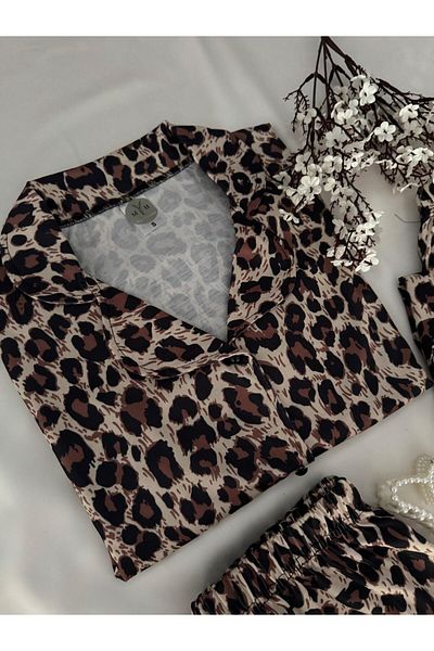 MH Moony Homewears Комплект пижама Der Pard от пениран памук от 3 части