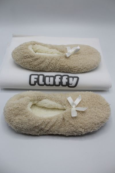 fluffy Booties Γυναικείες παντόφλες - Πτυσσόμενη τσάντα, φορητά παπούτσια για το σπίτι, αντιολισθητική σόλα χωρίς ήχο