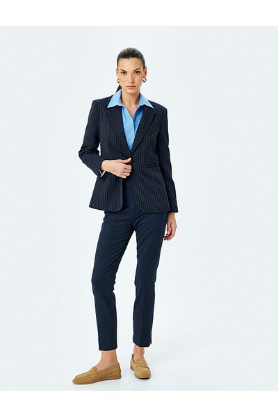 Koton Side Zipper Closure High Waist Slim Fit Cigarette Pants