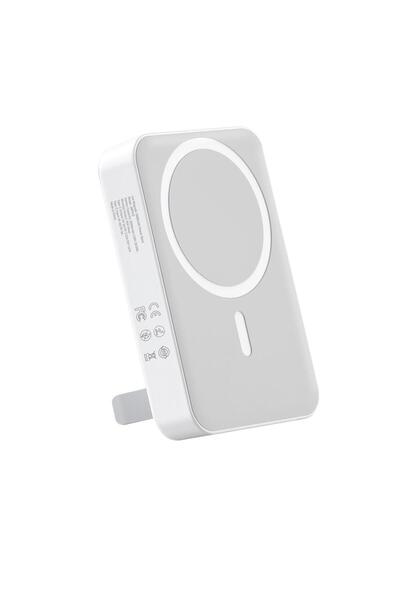 Juo 10000 Mah Magsafe Powerbank Standlı Pd20w Taşınabilir Kablosuz Hızlı Şarj Cihazı Beyaz