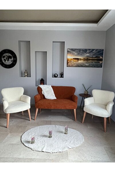 Azra Mobilya Azra Aksesuar Çay Seti Oturma Grubu, Puffy Kumaş, Koltuk Takımı,...