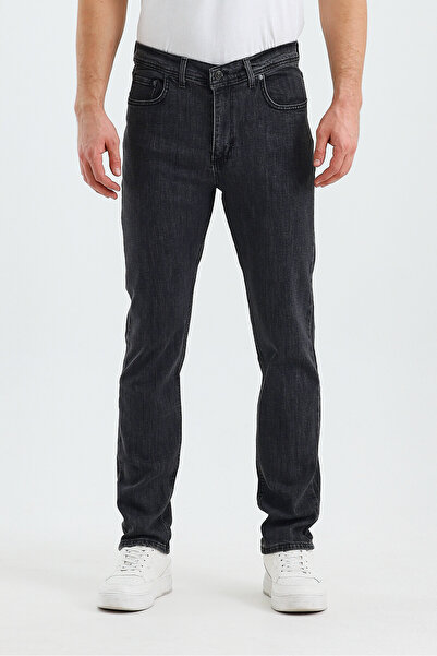 WKM Чоловічі джинси Regular Fit, прямий крій, широкі штанини, висока талія, повсякденні джинси, джинсові штани