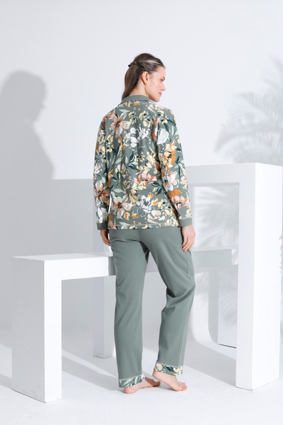 Etoile 100% Cotton Long Sleeve Front Button Women's Sleepwear 98230