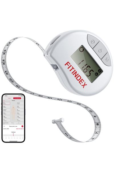 FITINDEX Smart Body Tape Measure Bluetooth Digital Measuring Tape - White