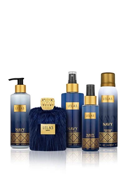 Lelas 1573 Navy Unisex Kırmızı Kutulu Hediyelik 5 Parça Unisex Parfüm Koleksiyonu