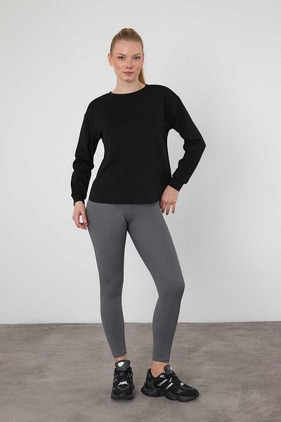 Rays Sweat negru cu tăietură ovală 3007