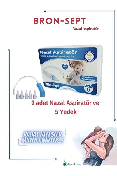Bron-Sept Bebek Burun Aspiratörü 1 Adet Nazal Aspiratör ve 5 Adet Yedek