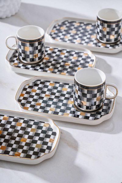 ACAR Skye Black Coffee Cup Set for 6 People - 90 ml