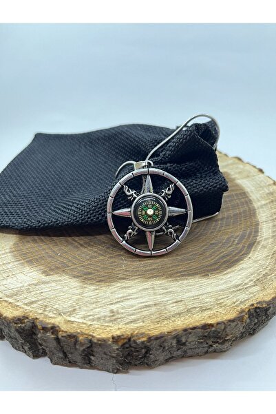 Balzamin Design الفولاذ المقاوم للصدأ غير تشويه الفضة اللون البوصلة حلقة الخماسي 60 سم ثعبان سلسلة للجنسين الصلب قلادة