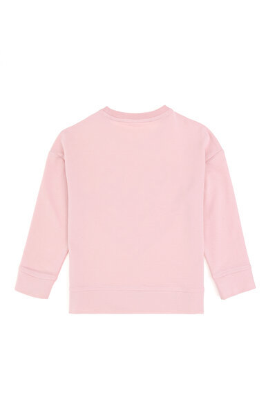 U.S. Polo Assn. Kız Çocuk Pembe Bisiklet Yaka Sweatshirt 50296378-VR041