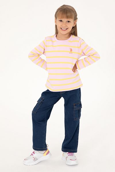 U.S. Polo Assn. Girl's Pink Crew Neck Sweatshirt 50296376 -Vr041