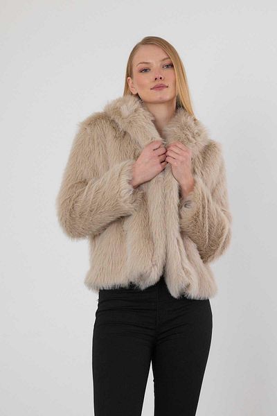 Rays 1773 Model Beige Plush Fur Coat