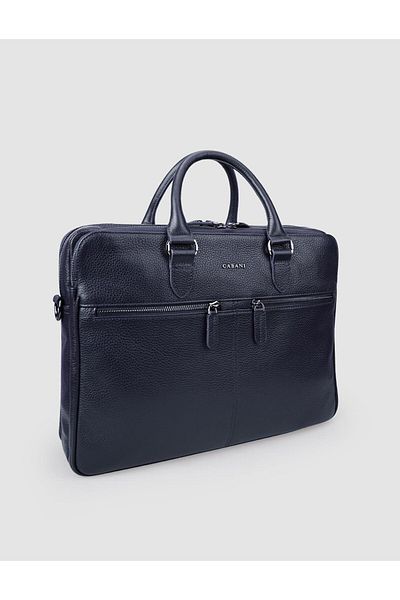 Cabani 100% Genuine Leather Navy Blue Shoulder Strap Briefcase