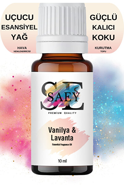 SAEY Vanilya Lavanta Çiçeği Esansiyel Uçucu Koku Yağ Buhurdanlık Yağı Difüzör...