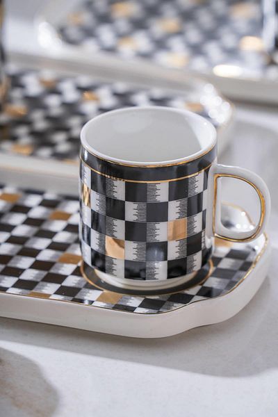 ACAR Skye Black Coffee Cup Set for 6 People - 90 ml