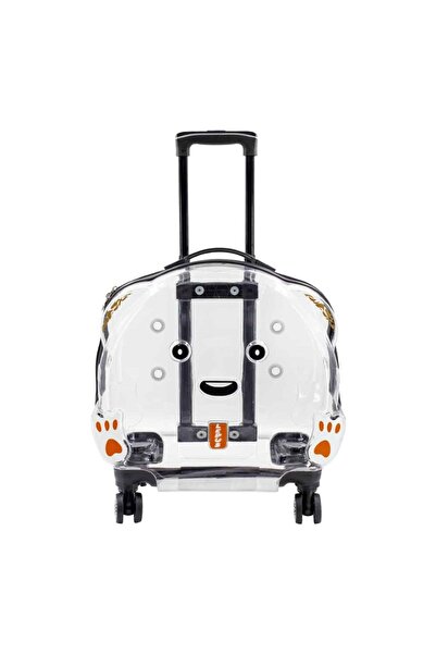 Lepus Wheel Bag Şeffaf Tekerlekli Kedi Köpek Taşıma Valizi 42x44x23 Cm