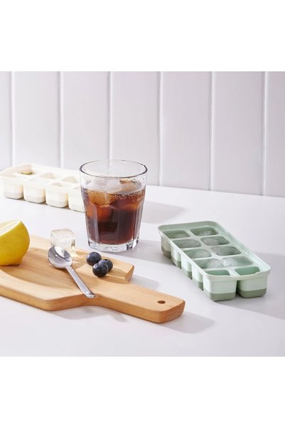 IKEA 2 قطعة قالب ثلج بغطاء بلاستيك 20x3x8 سم مجموعة من 2 قالب ثلج 10 أقسام