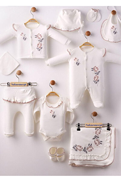 Ruffle Princess Baby Girl 10-Piece Organic Hospital Exit Set White