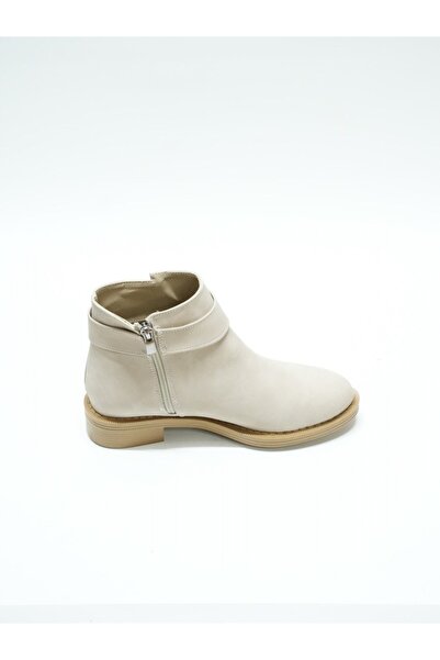 EYMEN SHOES F. BRAND ZİNCİR AKSESUARLI GÜNLÜK KADIN BOT, BEJ (LADİK)