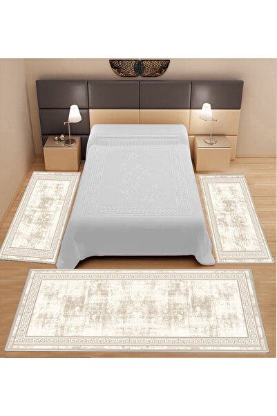 Genel Markalar DİJİTAL BASKILI MAKİNADA YIKANABİLİR 3'LÜ YATAK ODASI HALISI (...