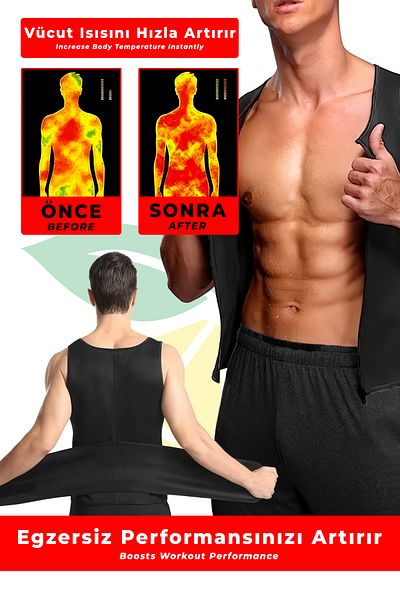 elilom Sauna Sports Vest - Velcro, Lumbar Support, Extra Sweat, Body Shaping Workout Vest (216)