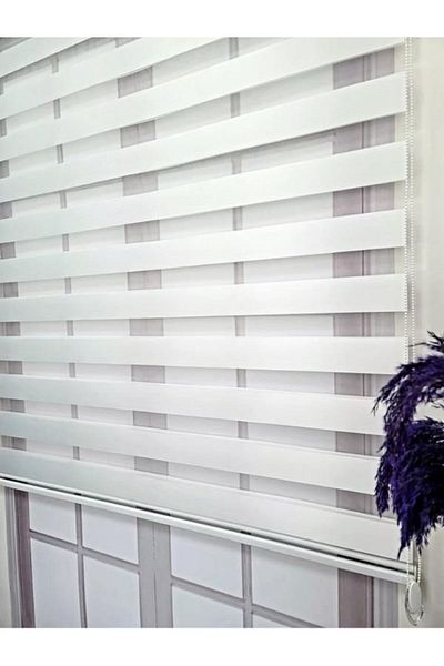 TREND STOR PERDE White Bamboo Flat Zebra Roller Shade Sunshade Curtain