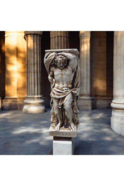 DNZDESIGN ATLAS MİTOLOJİK HEYKEL,16 CM,DEKORATİF,EV DEKORASYON ,BİBLO dnz