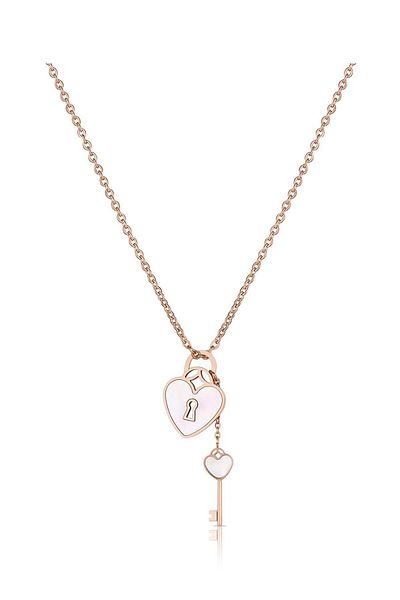 Daniel Klein Mtk11384 Steel Rose Gold Color Necklace