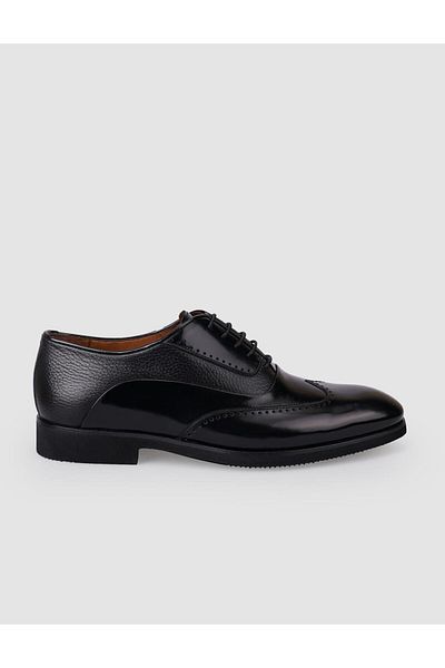 Cabani 100% Genuine Leather Black Lace-Up Men's Classic Shoes