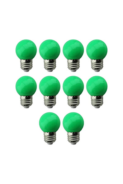 Hero Led 10 ADET 1 WATT GECE LAMBASI TOP LED AMPUL E27 DUYLU YEŞİL IŞIK
