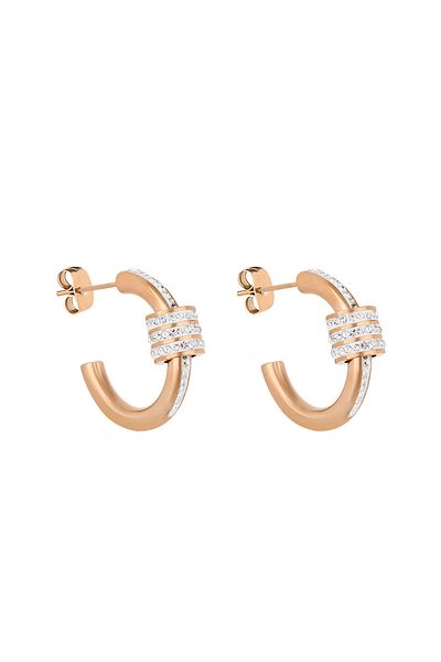 Daniel Klein Mtk11412 Steel Rose Gold Colored Earrings