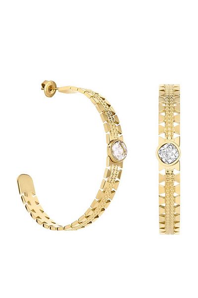 Daniel Klein Mtk11420 Steel Gold Color Earrings