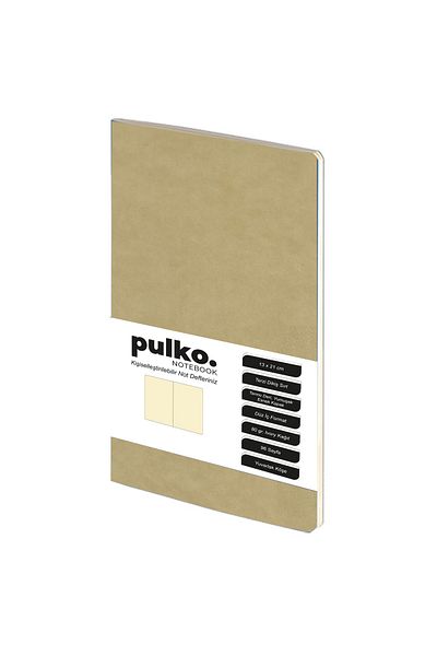 PULKO Notebook Beige Colored 96 Sheets Book with Tailor Stitch - (13X21Cm)