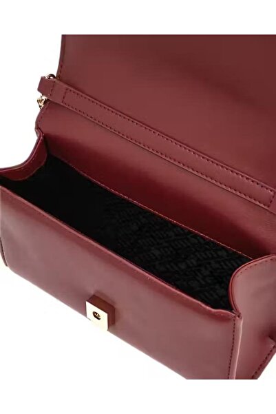 Tommy Hilfiger Women's Chain Strap Brand Logo Leather Burgundy Shoulder Bag Aw0Aw16891-V18