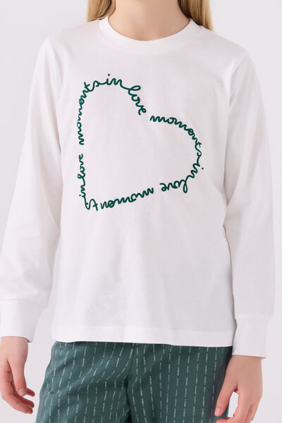 Arnetta Σετ πιτζάμες για κορίτσια με λευκό μακρυμάνικο