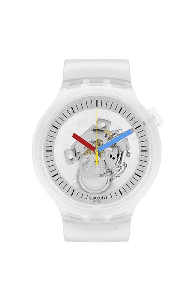 Swatch Sb01k100 Clearly Bold Unisex Wristwatch
