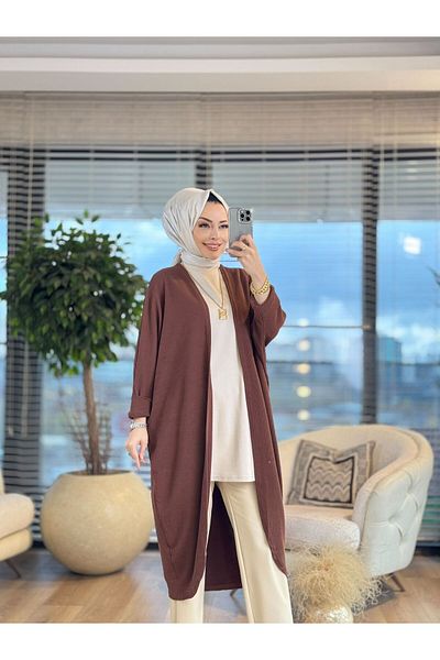 ALANURMODA Double Sleeve Bat Ribbed Cardigan
