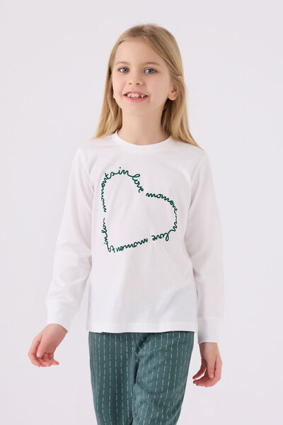 Arnetta Σετ πιτζάμες για κορίτσια με λευκό μακρυμάνικο