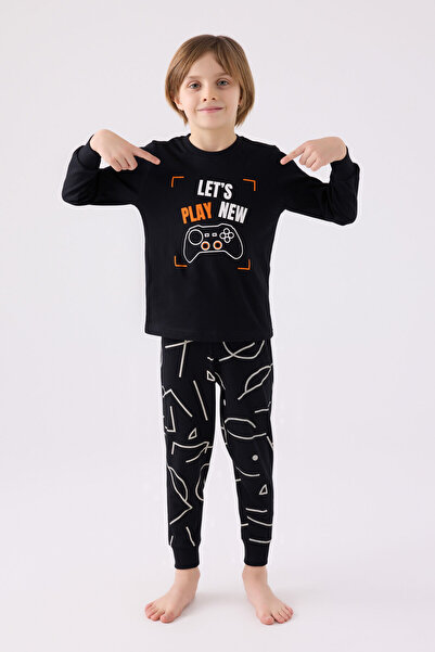 Rolypoly Boy's Black Pajama Set