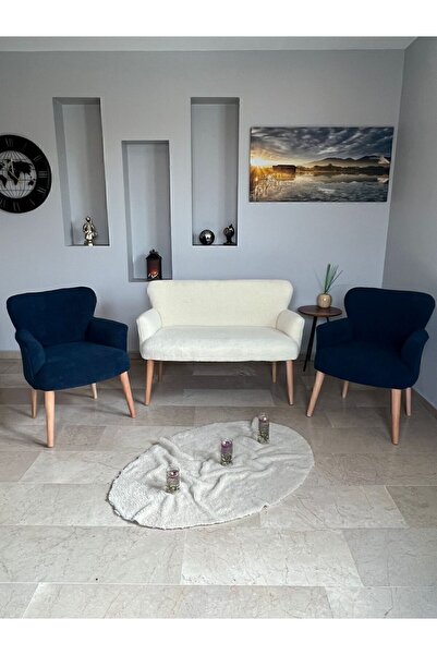 Azra Mobilya Azra Aksesuar Çay Seti Oturma Grubu, Puffy, Koltuk Takımı, Ahşap...